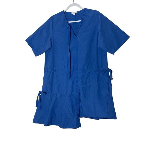 COS Dress Womens Size 8 Blue Short Sleeve Oversized Cocktail Formal Midi - Picture 4 of 12